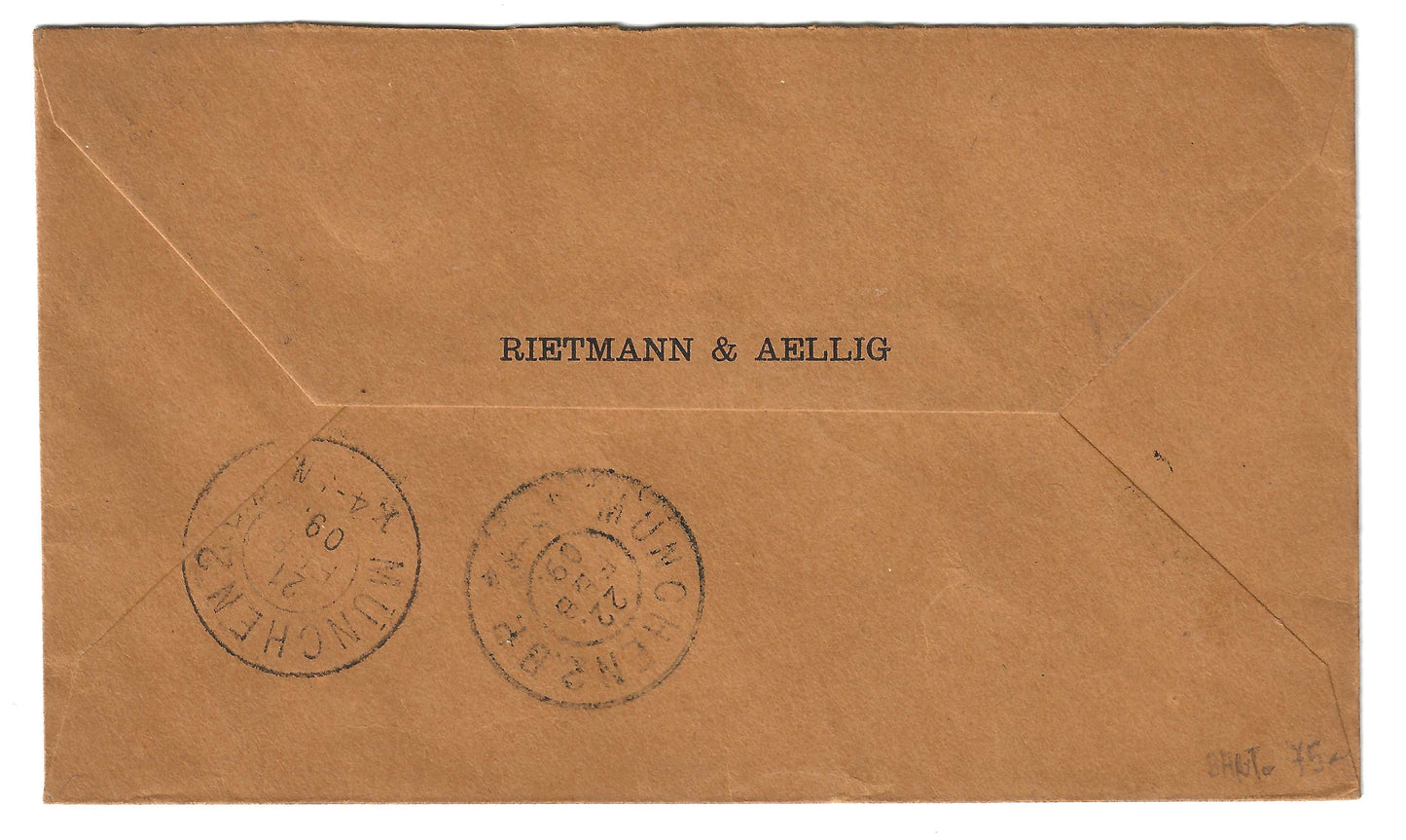 1909 Regno d'Italia - Raccomandata per la Germania con francobollo 50 c. malva serie Floreale