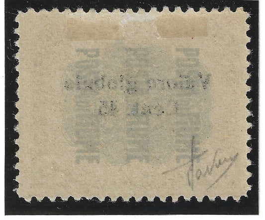 1920 Fiume - Francobollo da 45 c. Valore Globale caratteri piccoli in neretto MH*