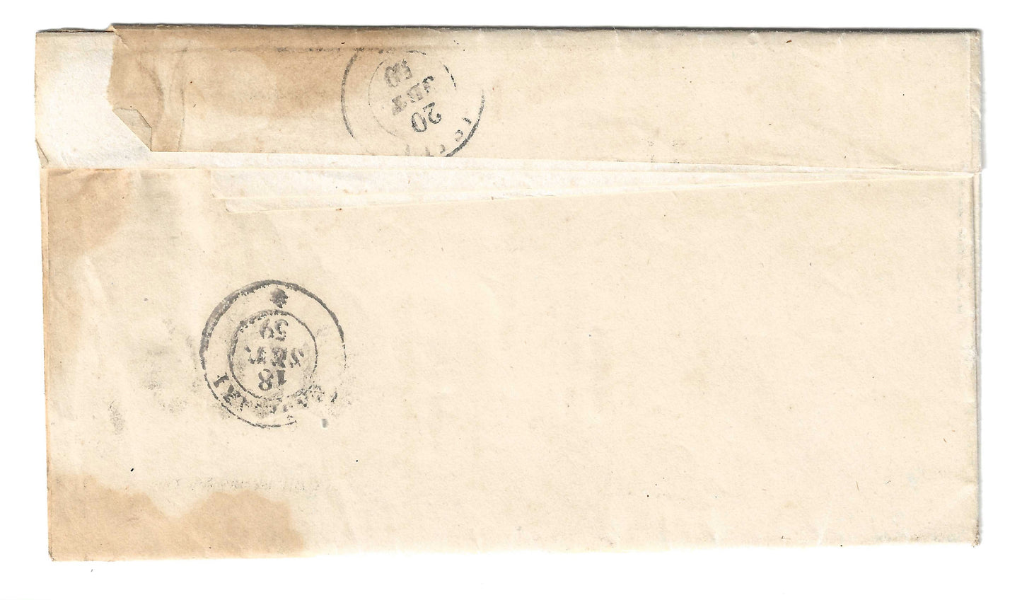 1859 Regno di Sardegna - Piego di lettera da SARDARA a Isili con francobollo da 20 c. IV emissione
