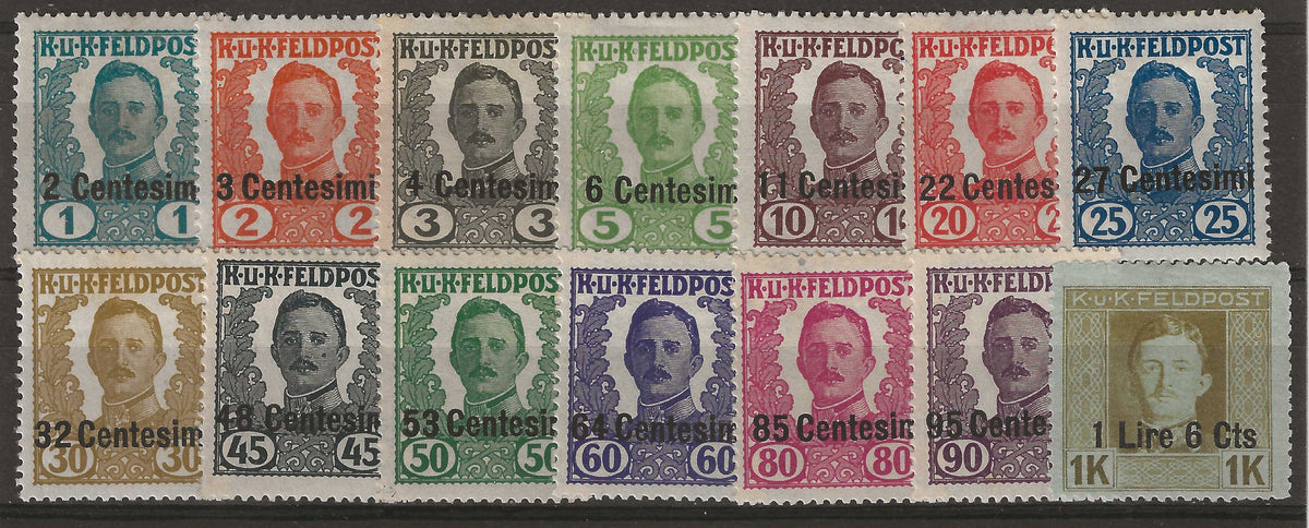 1918 Occupazione austriaca del Veneto - Serie completa francobolli posta da campo MH*