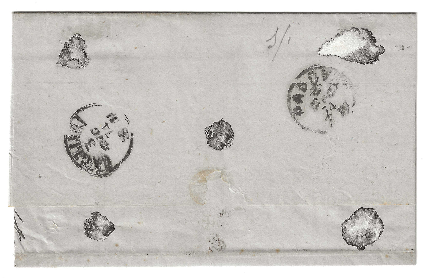 1874 Regno d'Italia - Piego da Tunisi a Padova con francobolli 10 e 30 c. Estero "coi Postali Italiani"