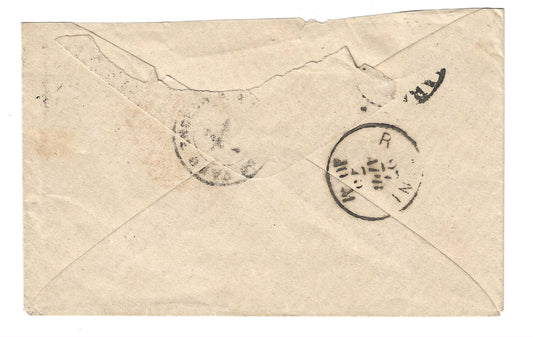 1873 Regno d'Italia Busta con 20 c. Bigola e annullo della Repubblica di San Marino