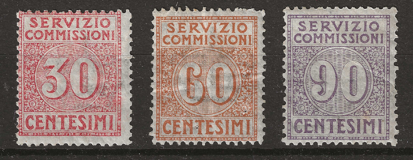 1913 Regno d'Italia - Serie completa francobolli Servizio Commissioni MH*