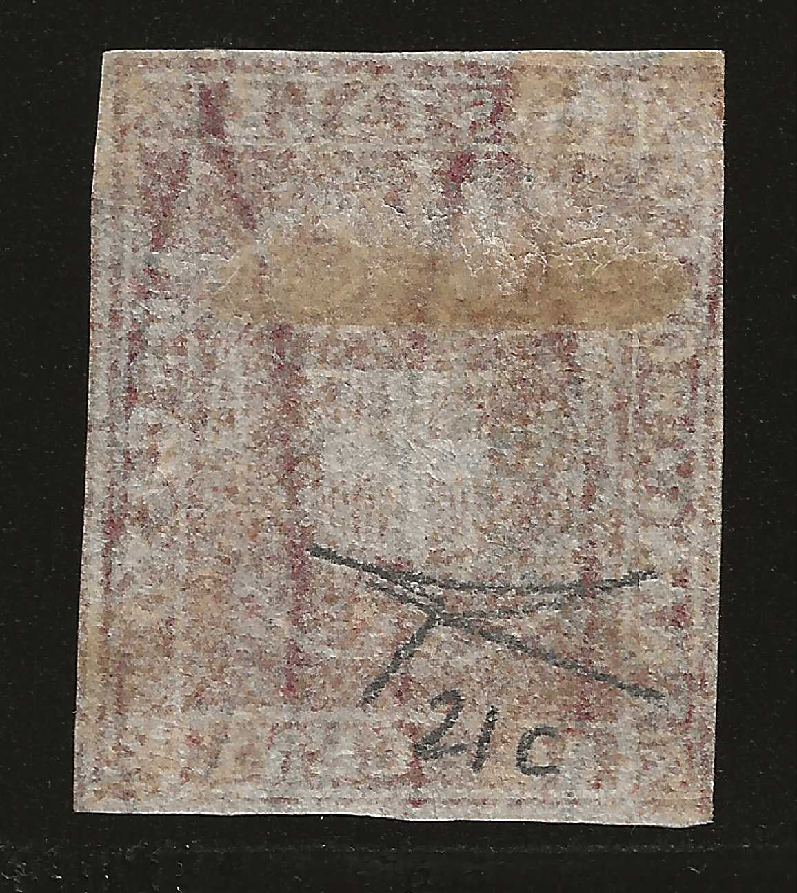 1860 Granducato di Toscana - Francobollo da 40 c. carminio Governo Provvisorio grandi margini usato Bottacchi