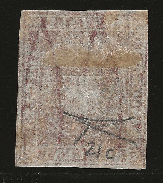 1860 Granducato di Toscana - Francobollo da 40 c. carminio Governo Provvisorio grandi margini usato Bottacchi
