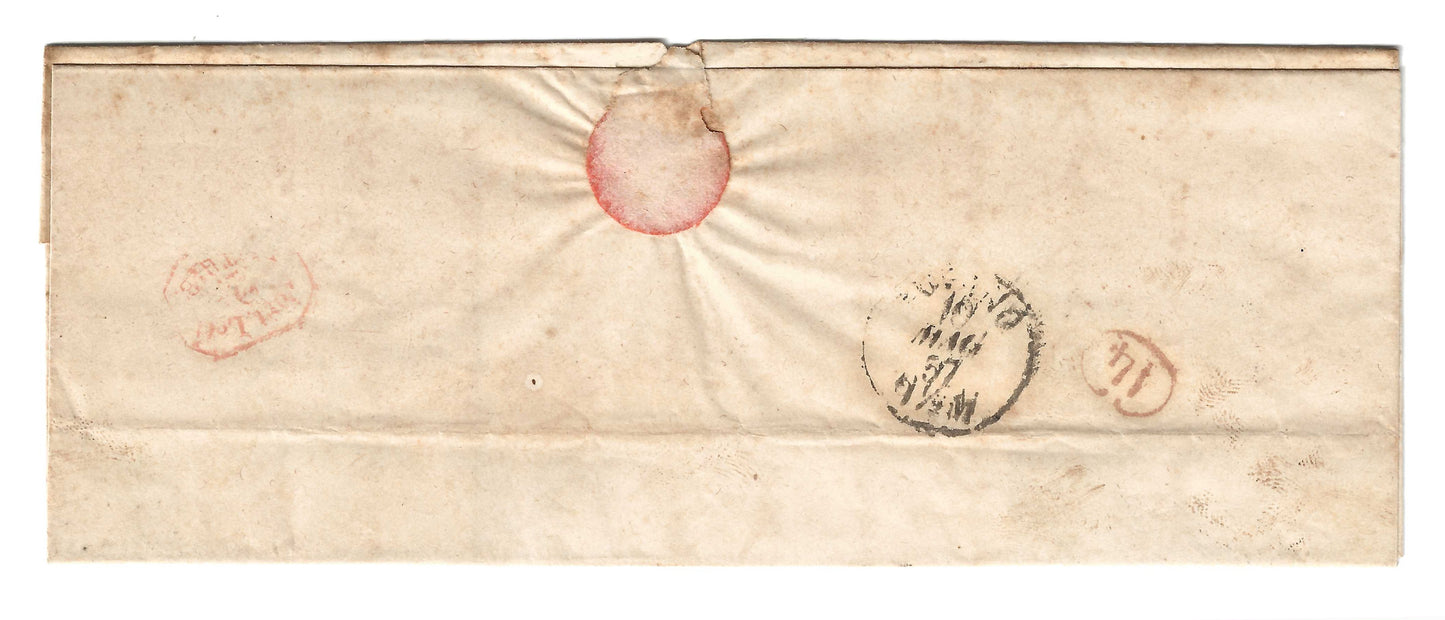 1857 Regno di Sardegna - Piego di lettera da CARIGNANO a Torino con francobollo da 20 c. tinta base IV emissione