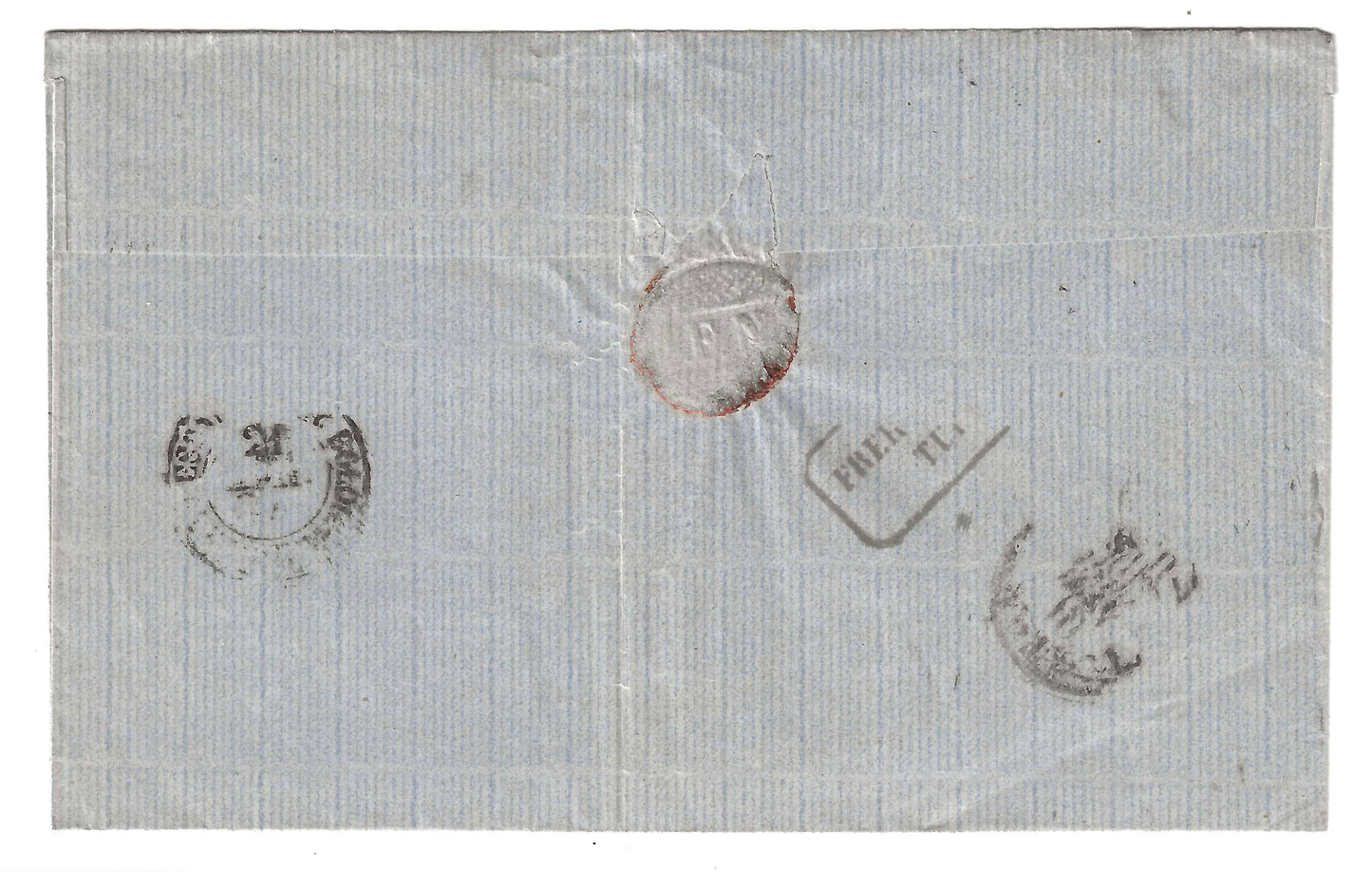 1864 Regno d'Italia - Piego con francobollo 15 c. De La Rue e annullo Torino a cerchio piccolo