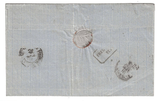 1864 Regno d'Italia - Piego con francobollo 15 c. De La Rue e annullo Torino a cerchio piccolo