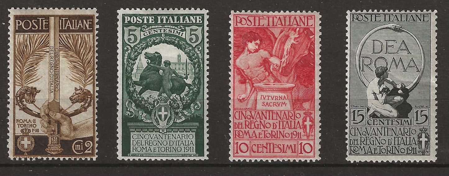 1911 Regno d'Italia - Serie completa francobolli serie Cinquantenario Unità d'Italia MH*
