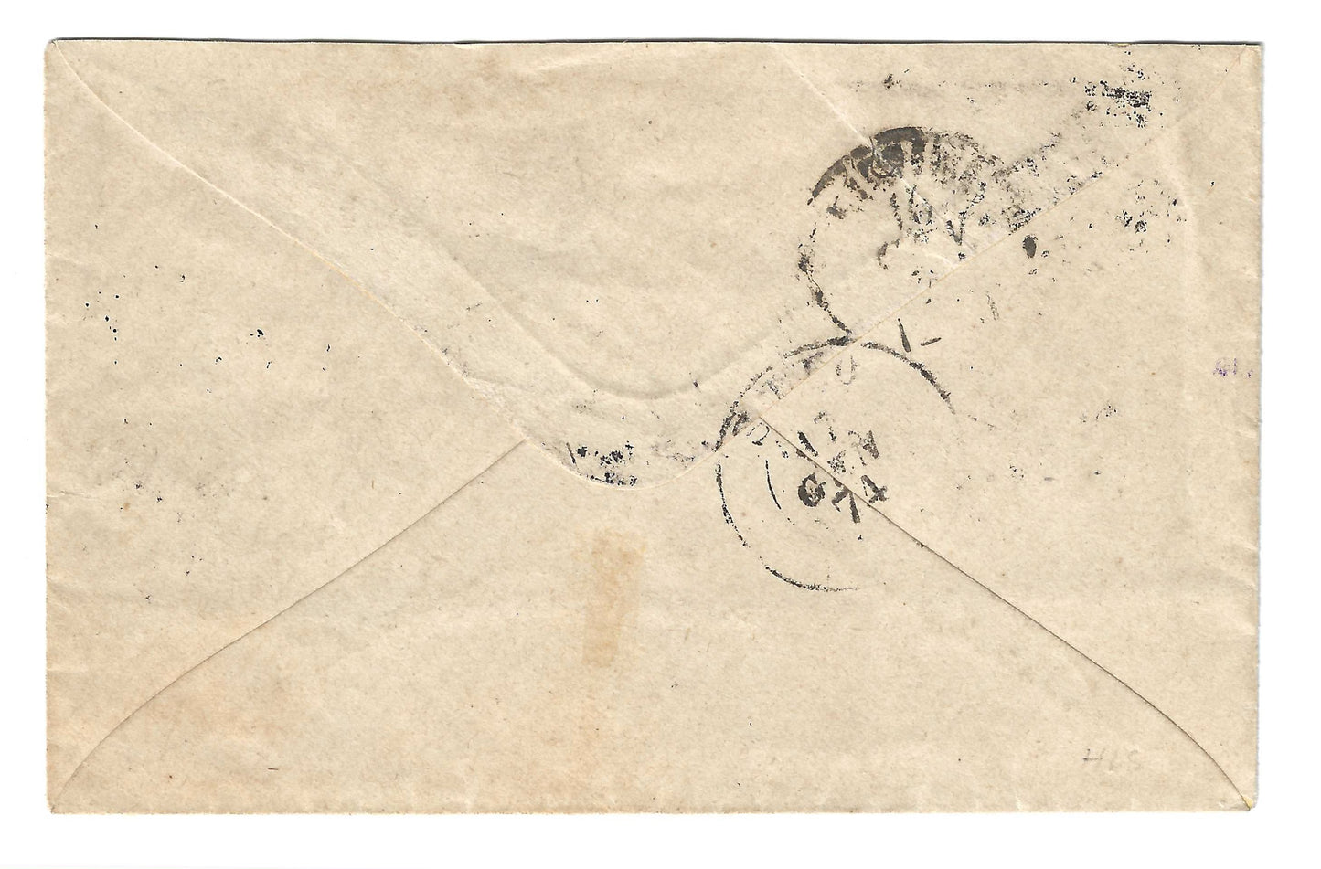 1874 Regno d'Italia Busta con 20 c. Bigola e annullo della Repubblica di San Marino