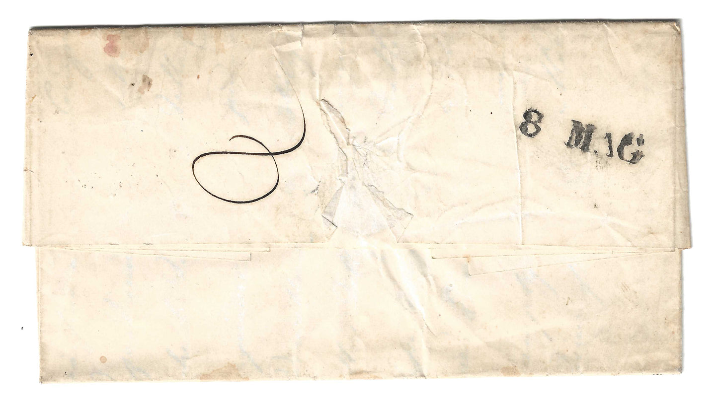 1852 Regno di Sardegna - Piego da CHAMBERY a Torino con timbri P.P. e DOPO LA / PARTENZA