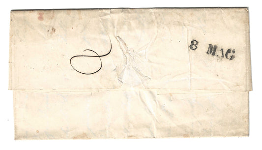 1852 Regno di Sardegna - Piego da CHAMBERY a Torino con timbri P.P. e DOPO LA / PARTENZA
