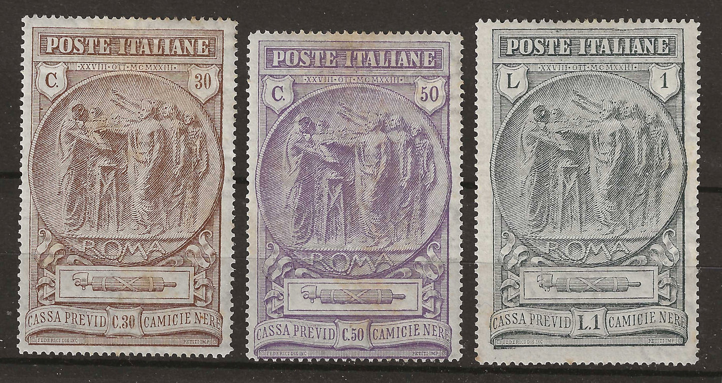 1923 Regno d'Italia - Serie completa francobolli Pro Camicie nere MH*