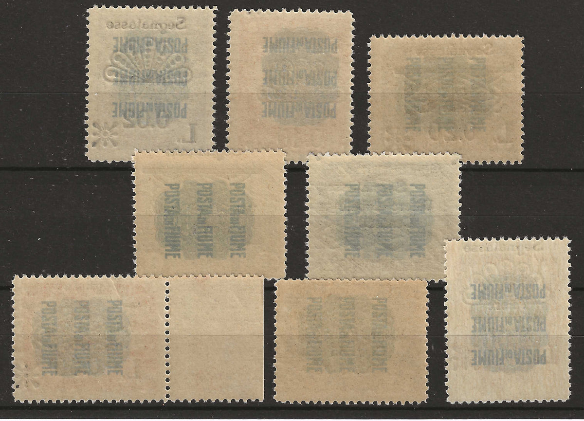 1921 Fiume - Segnatasse su Valore Globale serietta 8 valori nuovi MNH**