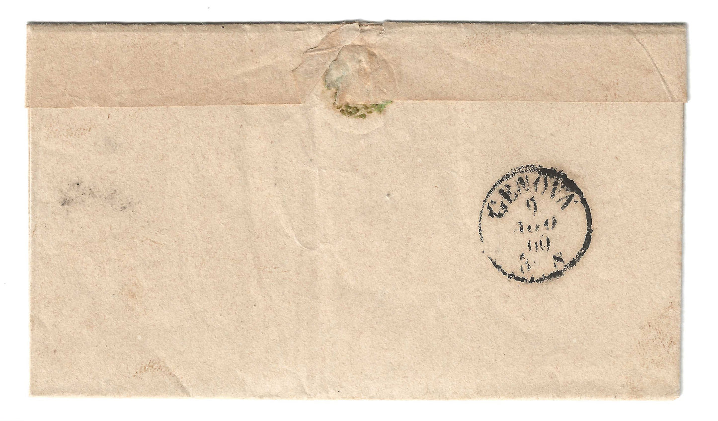 1860 Regno di Sardegna - Piego di lettera da VARIGNANO a Genova con francobollo da 20 c. IV emissione