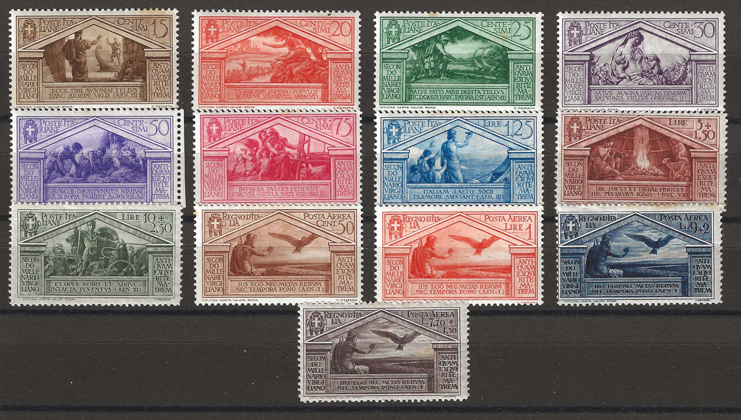 1930 Regno d'Italia - Serie completa francobolli Bimillenario nascita Virgilio MH*/MNH**