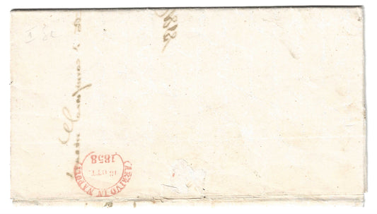 1858 Regno di Napoli - Piego per Napoli da Isernia con francobollo da 2 grana con doppia incisione
