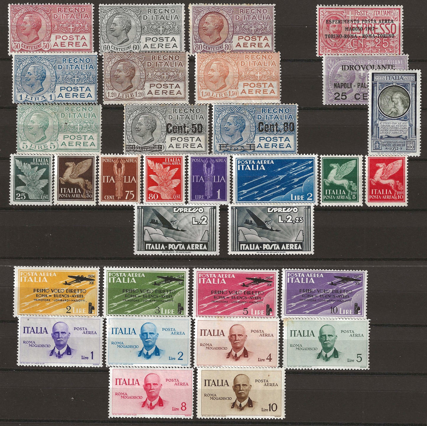 1917-1934 Regno d'Italia - Posta Aerea francobolli emissioni comuni MH*/MNH**