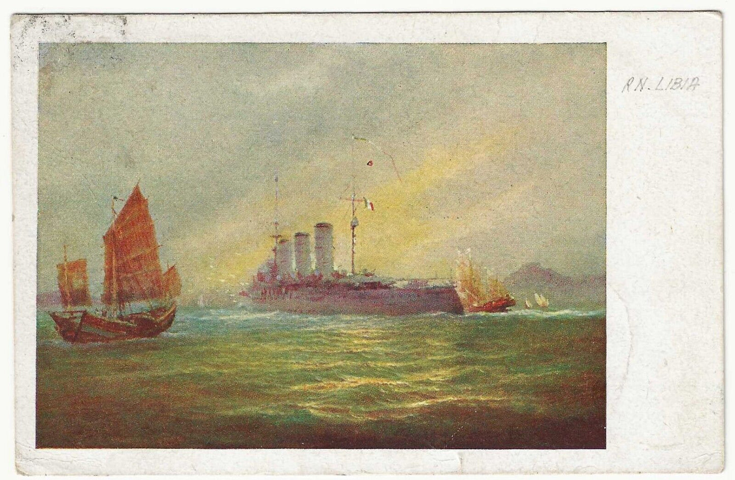 Regno - Cartolina da Shanghai per Sesto S. Giovanni 1931 dalla Regia Nave Libia