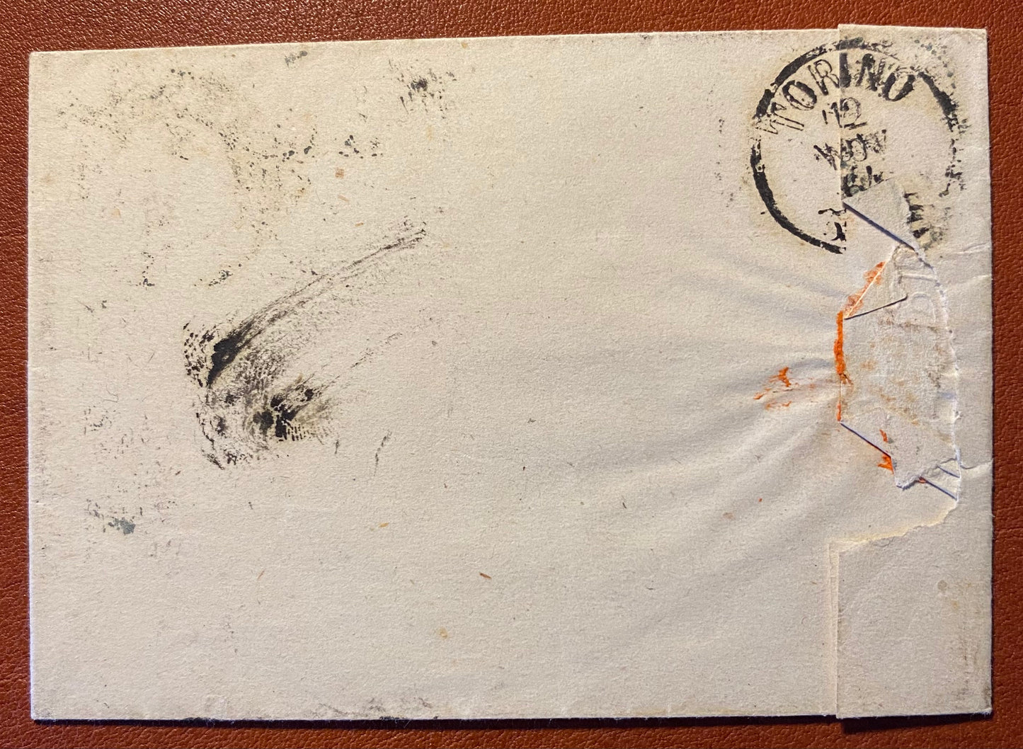 1864 Regno d'Italia - Piego con francobollo 15 c. De La Rue e raro annullo di Carignano