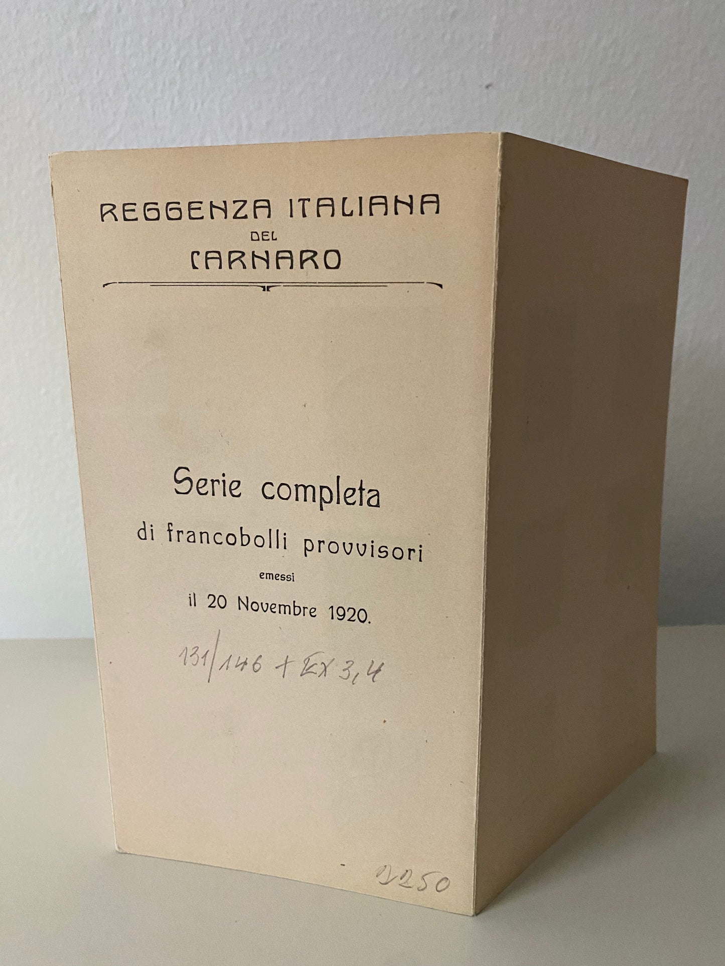 1920 Fiume - Libretto celebrativo con serie completa francobolli Reggenza del Carnaro