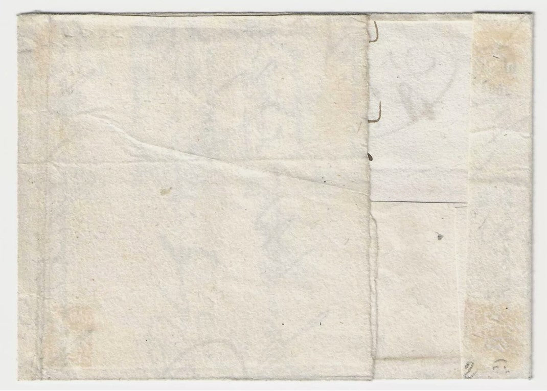 1852 Modena - Frontespizio con coppia 10 cent. e annullo curvilineo raccomandata