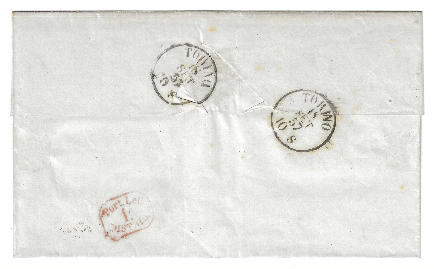 1856 Regno di Sardegna - Piego di lettera da NONE a Torino con francobollo da 20 c. IV emissione