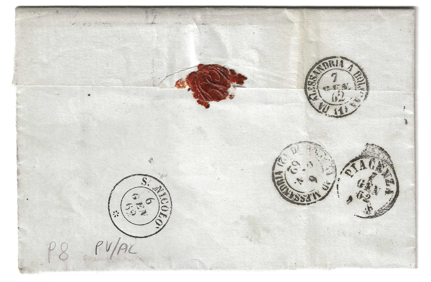 1862 Regno di Sardegna - Piego da S. MARTINO SICCOMARIO a Grassano con francobollo da  20 c. IV emissione