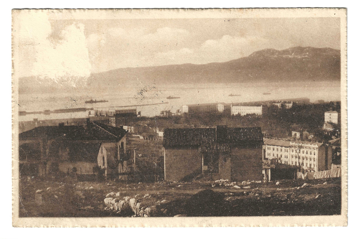 1920 Fiume Cartolina con raro francobollo 15 su 10 c. e altri Reggenza Italiana del Carnaro