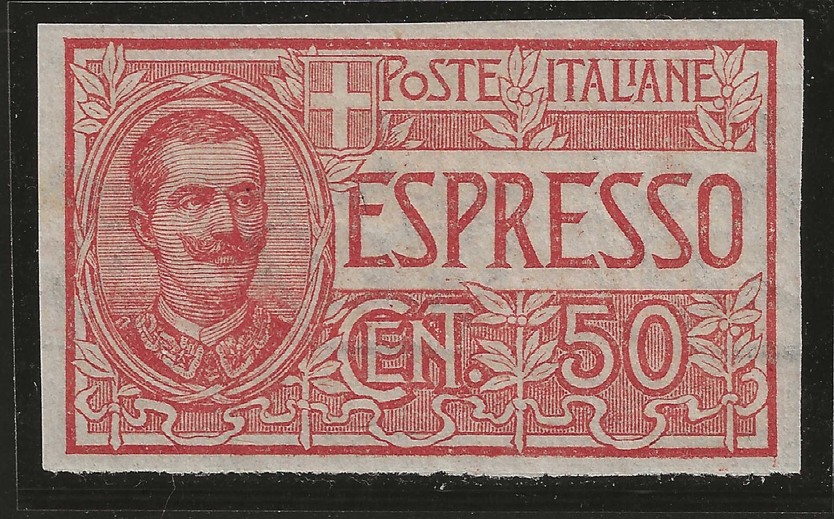 1920 Regno d'Italia - Francobollo per espresso 50 c. non dentellato MH*