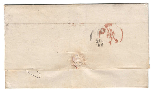 1872 Gran Bretagna - Piego di lettera con francobollo da 6 pence grigio oliva da Leeds a Napoli