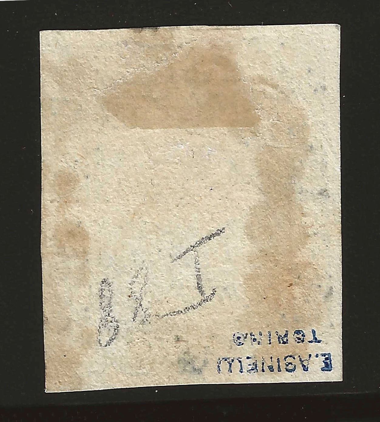 1859 Sicilia - Francobollo ad 2 grana azzurro vivo I tavola posizione 88 con ritocco punto chiaro