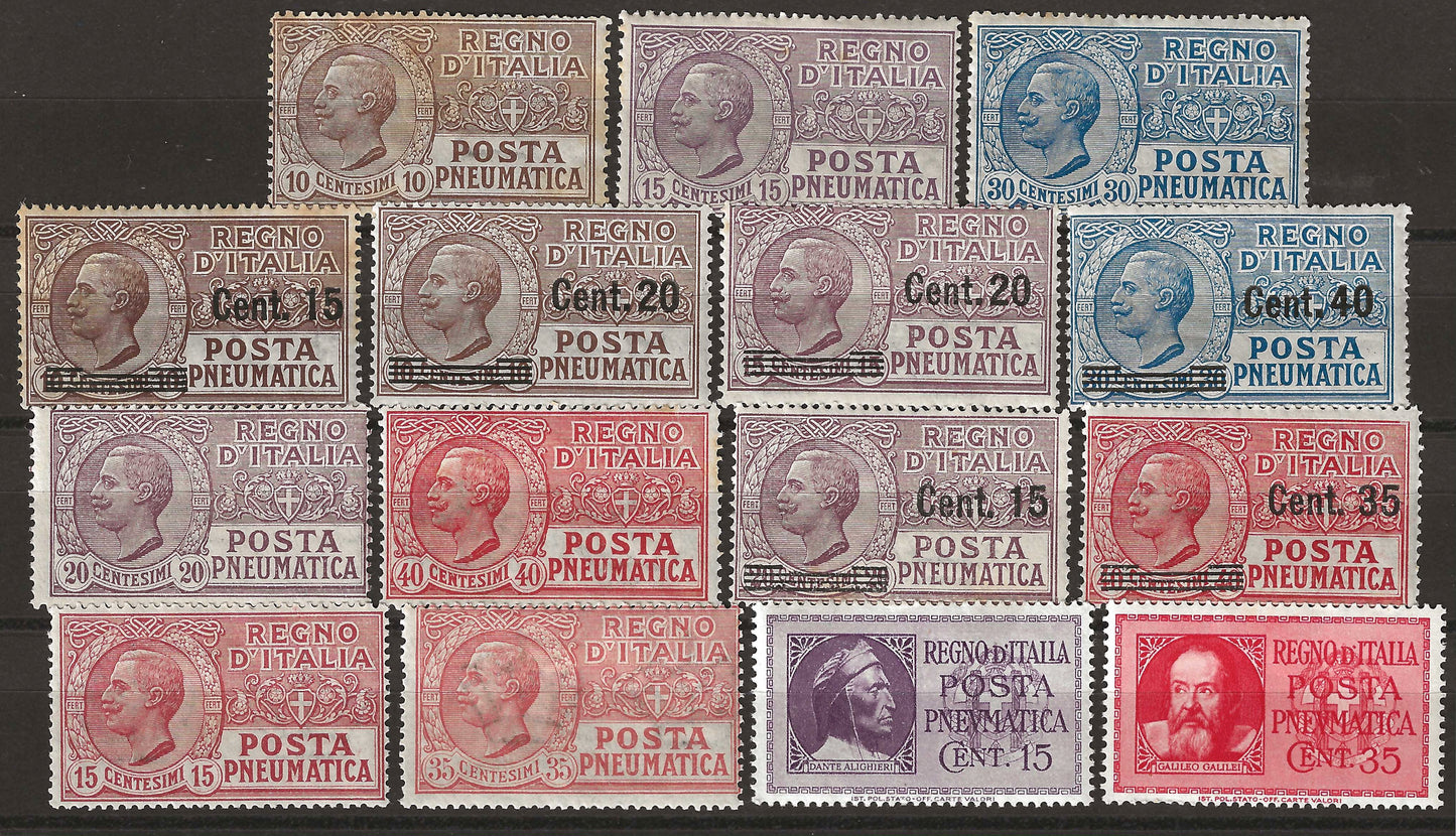 1913-1933 Regno d'Italia - Francobolli Posta Pneumatica completa MH*