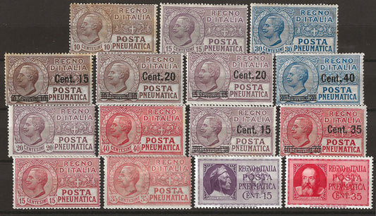 1913-1933 Regno d'Italia - Francobolli Posta Pneumatica completa MH*