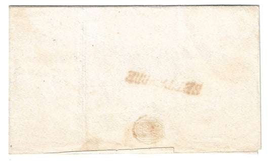 1858 Regno di Napoli - Francobollo da 1 grana isolato su lettera per città da Teramo