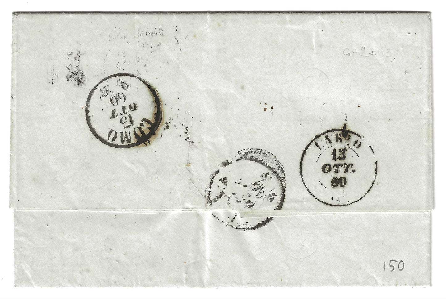 1860 Regno di Sardegna - Piego da DOMASO a Como con francobollo da 20 cent. IV emissione linea riquadro