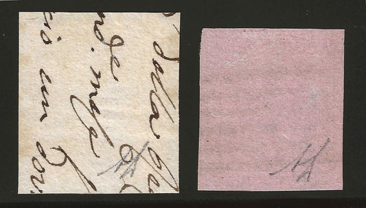 1852 Ducato di Modena - Francobolli da 10 c. rosa senza punto usati tinte diverse A. Diena