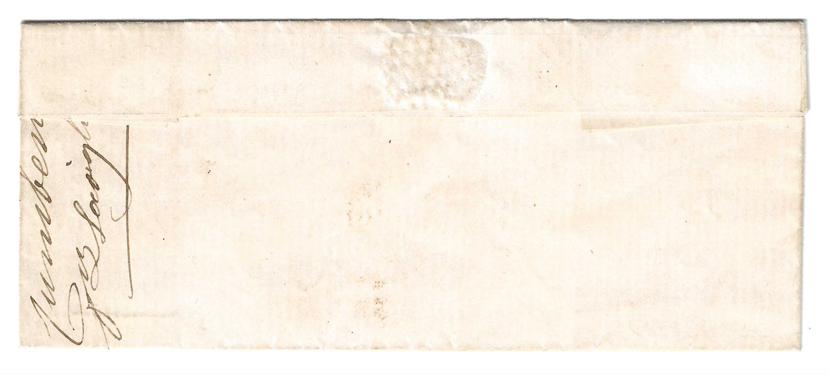 1857 Regno di Sardegna - Piego da Savigliano a Carmagnola con francobollo da 20 c. celeste IV emissione