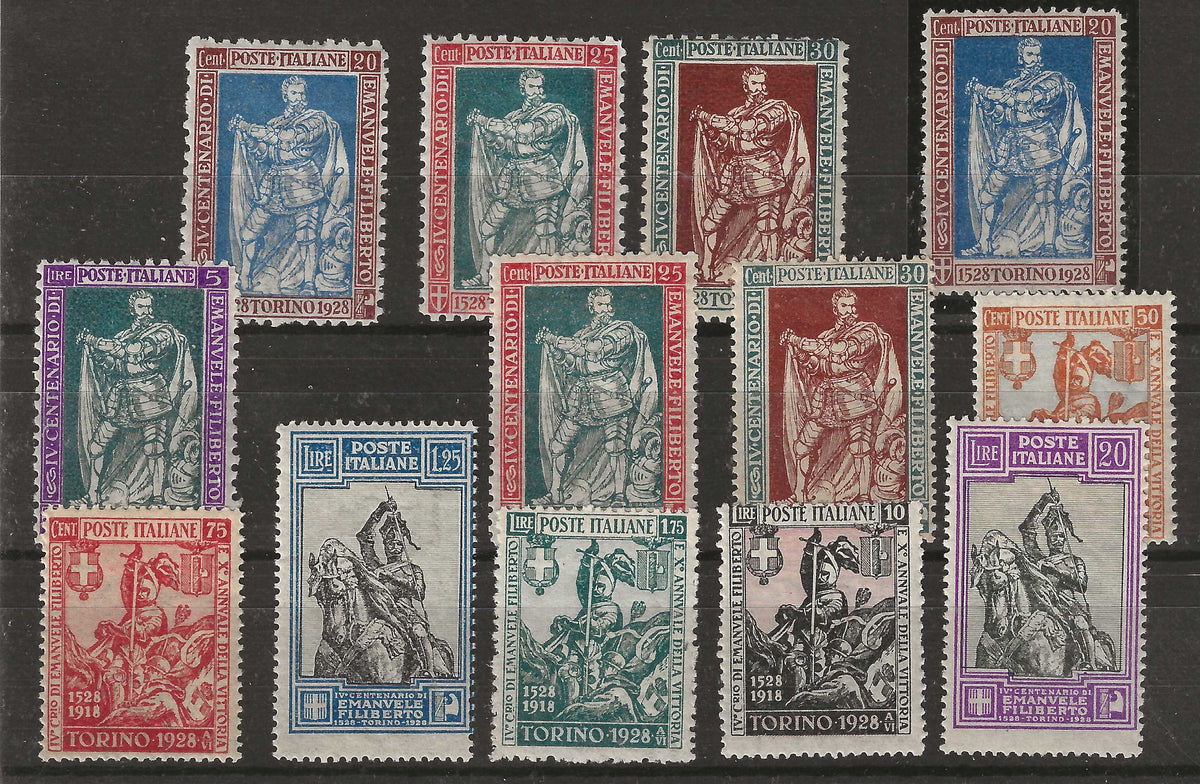 1928 Regno d'Italia - Serie completa francobolli Emanuele Filiberto e Vittoria MH*