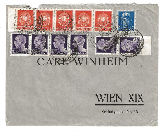 1931 Regno d'Italia Busta per Vienna da Milano con francobolli serie Imperiale non comuni