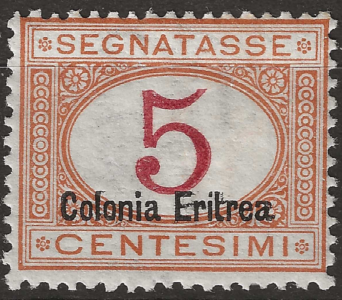 1903 Colonie Eritrea - Segnatasse da 5 c. soprastampato MH*