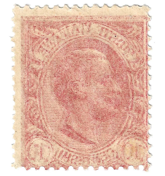 1906 Regno d'Italia - Francobollo 10 c. rosa Leoni varietà di decalco MNH**