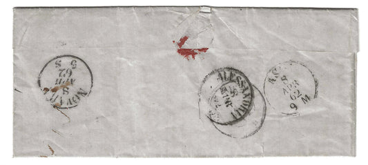 1862 Regno di Sardegna - Piego di lettera da INCISA a Novara con francobollo da 20 cent. IV emissione