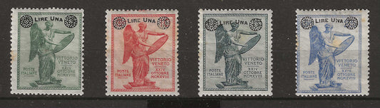 1924 Regno d'Italia - Francobolli soprastampati serie anniversario della Vittoria MH*