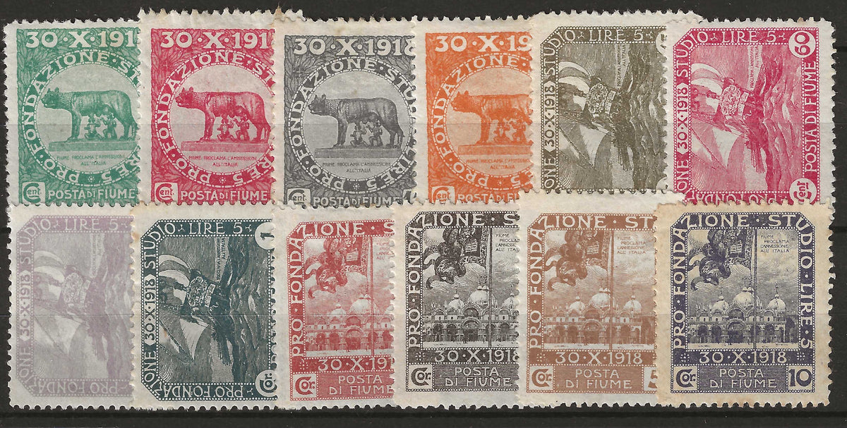 1919 Fiume - Serie completa francobolli Plebiscito del 30-X-1918 MH*