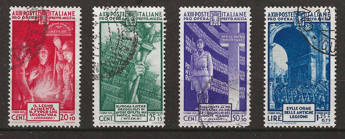 1935 Regno d'Italia - Serie completa francobolli Pro Milizia 4° emissione usata