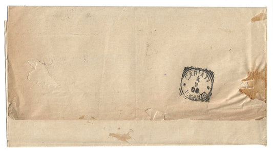 1908 Regno d'Italia piego da Cosenza a Bocchigliero con francobolli 40 c. serie Floreale e Leoni completa