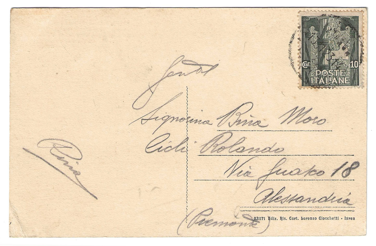 1923 Regno d'Italia Cartolina con francobollo 10 c. verde serie Anniversario Marcia su Roma