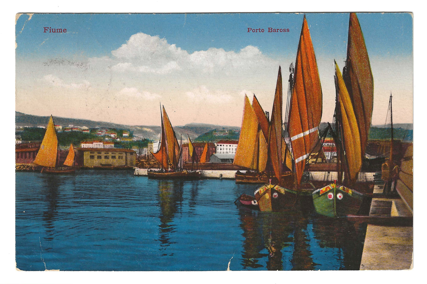 1919 Fiume - Cartolina dalla Posta Militare per Chieti con 15 f. d'Ungheria