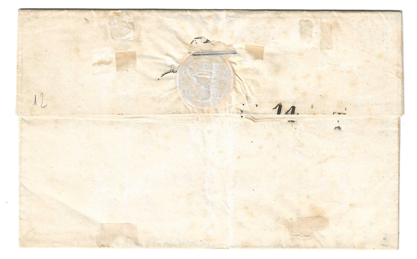 1851 Regno di Sardegna - Piego da BOBBIO a Torino con splendido francobollo da 20 c. I emissione